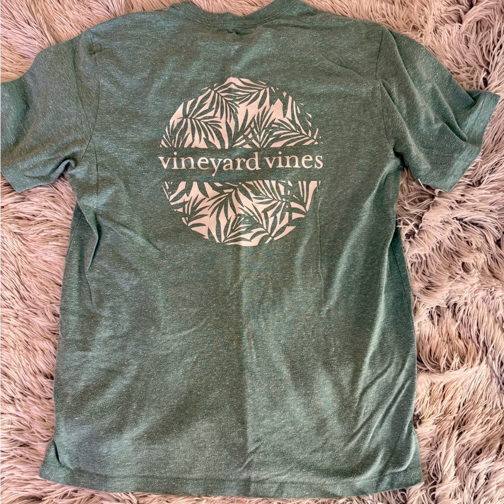 Vineyard Vines Tropical Teal Blue Front Pocket T Shirt
